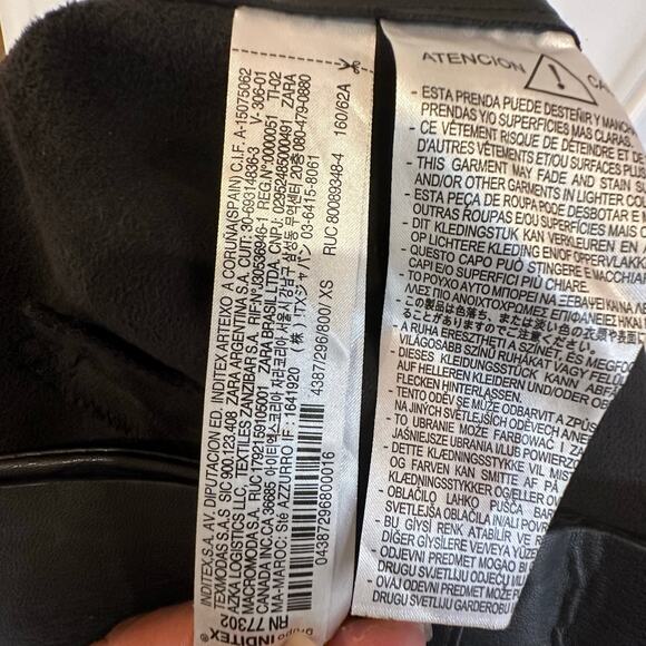 Zara Women's Faux Leather Belted Pants Size XS – NWOT, Chic Black Retro - Picture 9 of 10